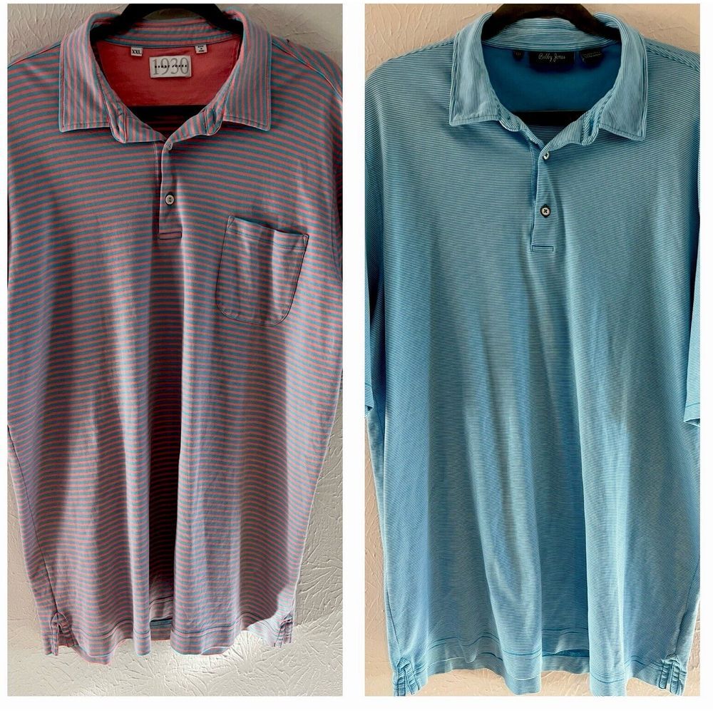 Bundle Bobby Jones 1930 and Bobby Jones Golf Polo Shirt Blue, White And Pink 2XL